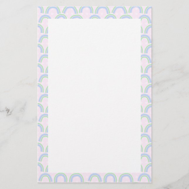 Papelería Pastel arcoiris rosa (Anverso)