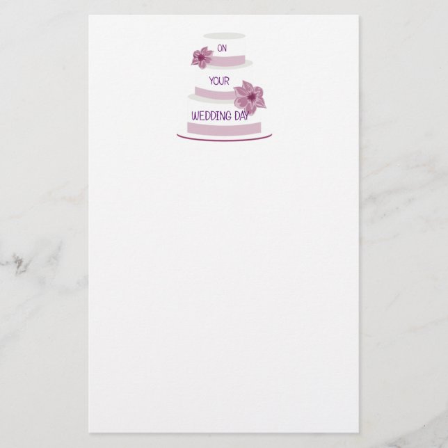 Papelería Pastel de bodas elegante (Anverso)