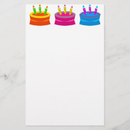 Papelería Pastel de cumpleaños colorido