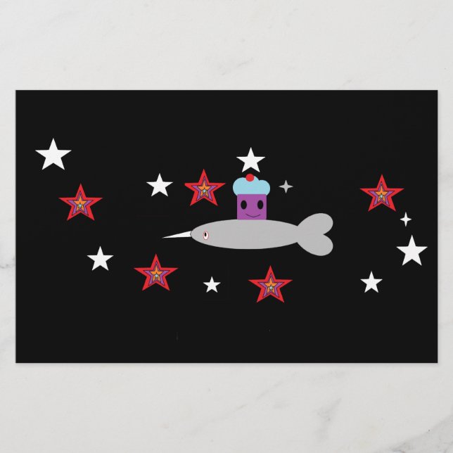 Papelería Pastel espacial y Sr. Narwhal (Anverso)