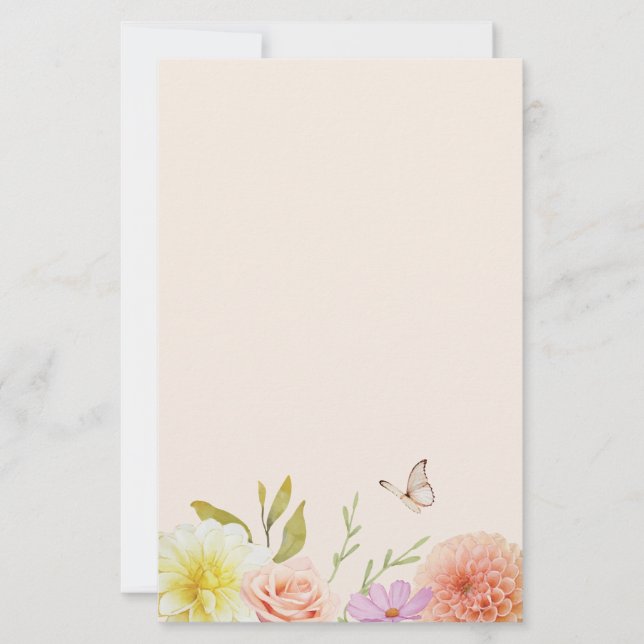Papelería Pastel Spring Flower Stationery (Anverso)