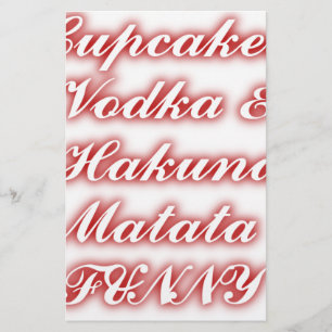 Papelería Pasteles rojos Vodka Hakuna Matata FUNNY.