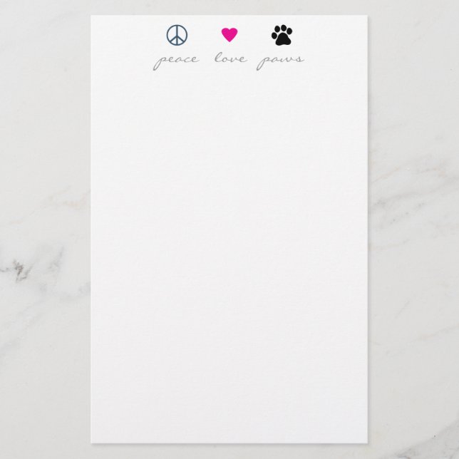 Papelería Patas del amor de la paz (Anverso)