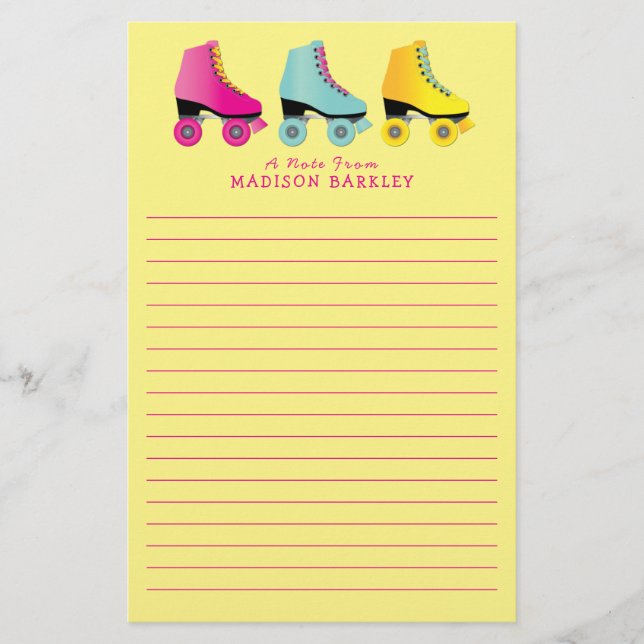 Papelería Patinaje Retro Infantil Cute (Anverso)