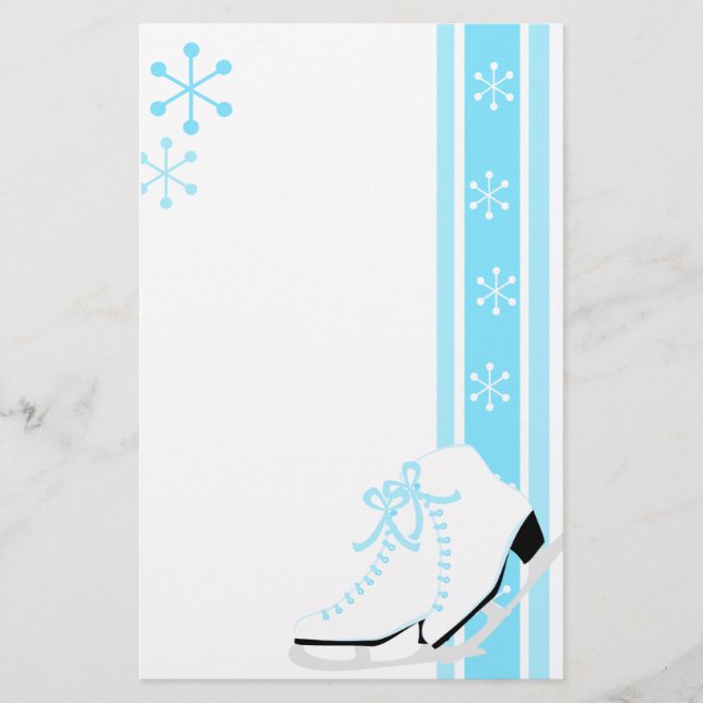 Papelería Patines De Hielo De Snowflake (Anverso)