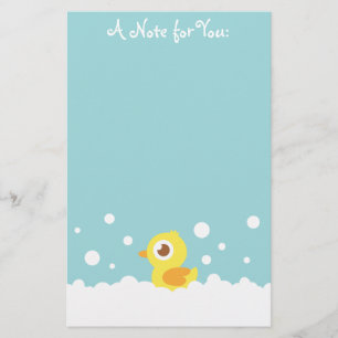 Papelería Pato de goma lindo en baño de burbujas