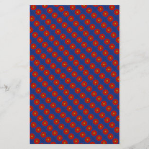 Papelería Pato sobre azul con caleidoscopio rojo