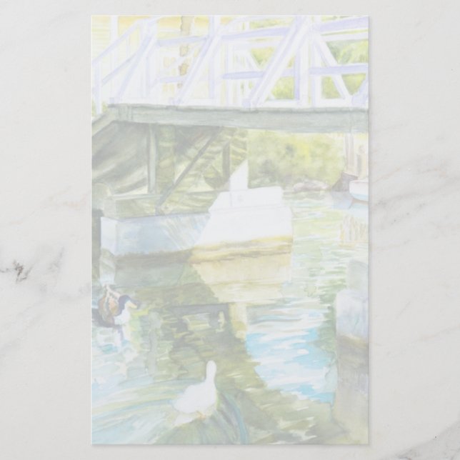 Papelería Patos bajo un puente (Anverso)