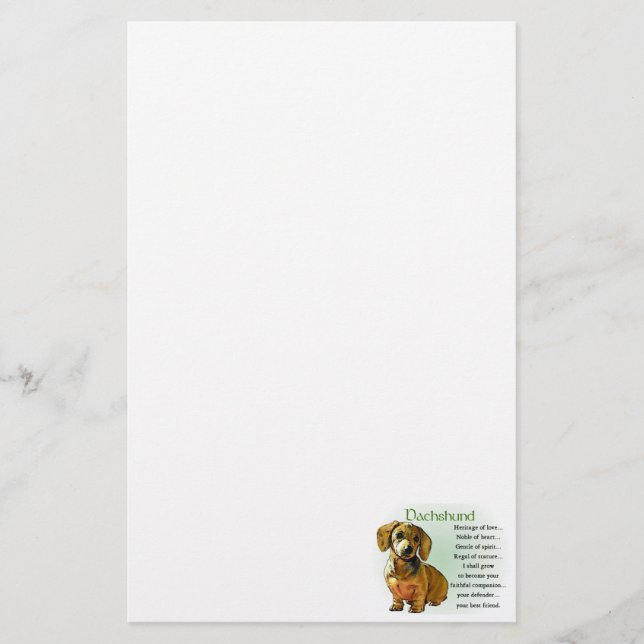 Papelería Patrimonio de amor de Dachshund (Anverso)