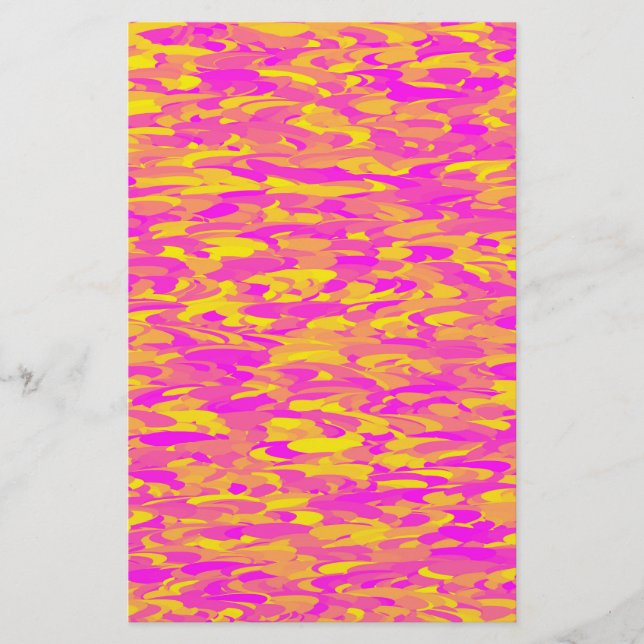 Papelería Patrón abstracto Naranja amarillo rosado (Anverso)