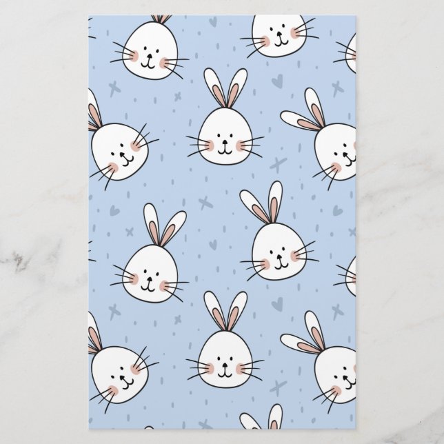 Papelería Patrón Adorable de conejo conejo conejo conejo (Anverso)