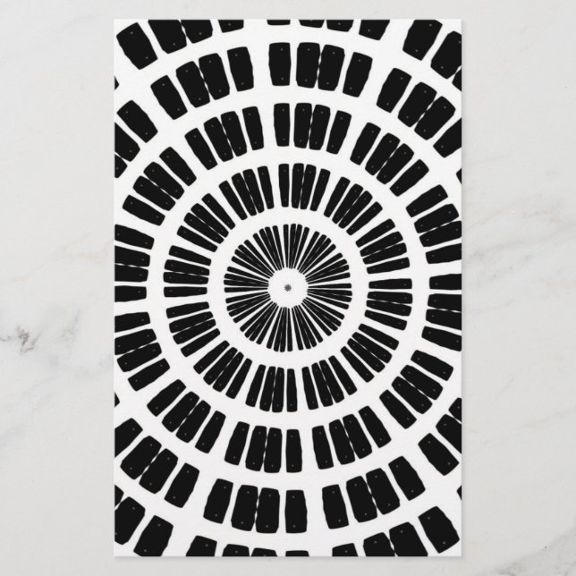 Papelería patrón concéntrico de telaraña abstracta (Anverso)