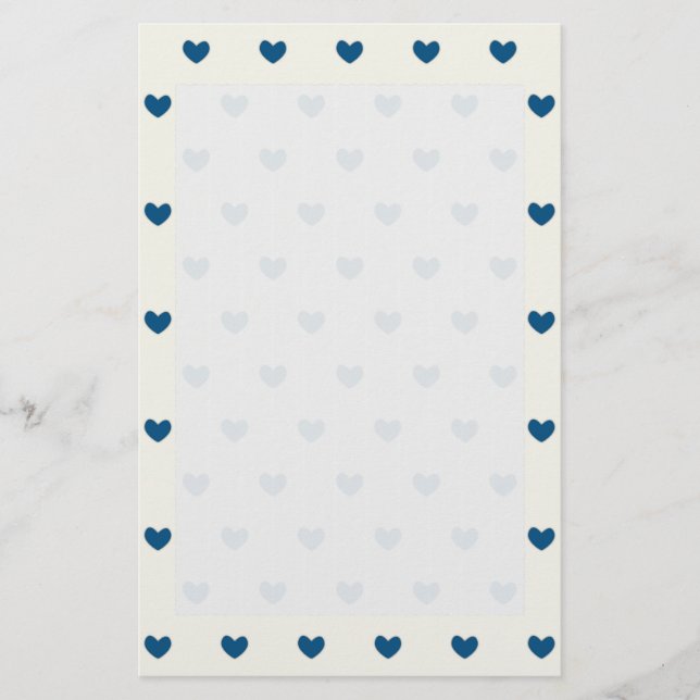 Papelería Patrón Corazones Azules (Anverso)