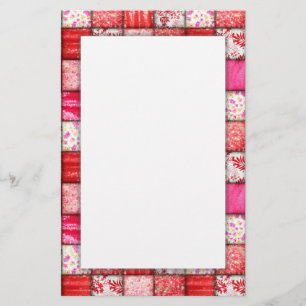 Papelería Patrón de Acoplamiento de mosaico rojo y rosa