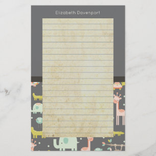 Papelería Patrón de animales de Safari - Llenado de arte de