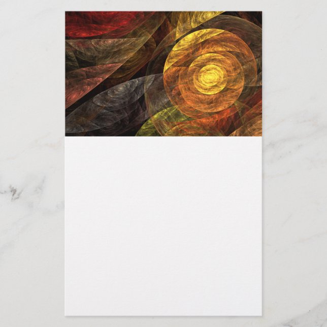 Papelería Patrón de Arte Abstracto Floral Moderno de Flor So (Anverso)