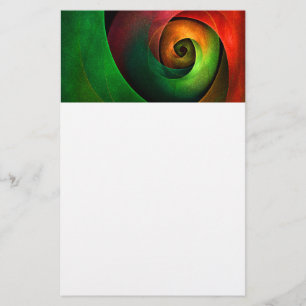Papelería Patrón de arte abstracto moderno de floración verd