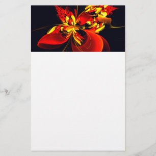 Papelería Patrón de arte abstracto moderno floral amarillo r