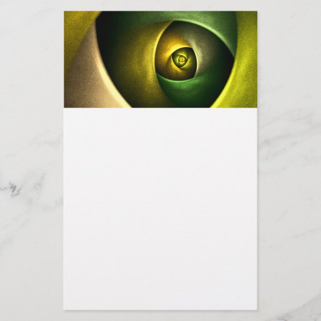 Papelería Patrón De Arte Abstracto Verde Floral Moderno De S (Anverso)