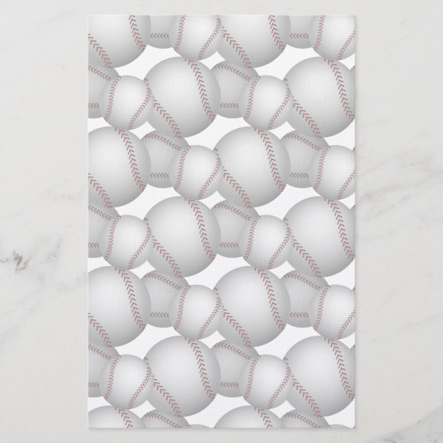 Papelería Patrón de Baseballs (Anverso)