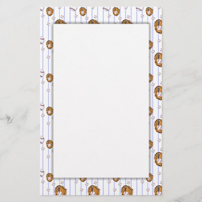 Papelería Patrón de béisbol y guantes (Anverso)