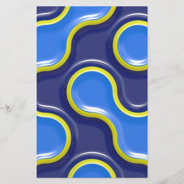 Papelería Patrón de blobs azul (Anverso)