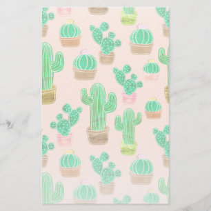 Papelería Patrón de cactus pulido de mano