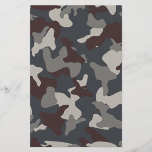Papelería Patrón de camuflaje gris azul del ejército