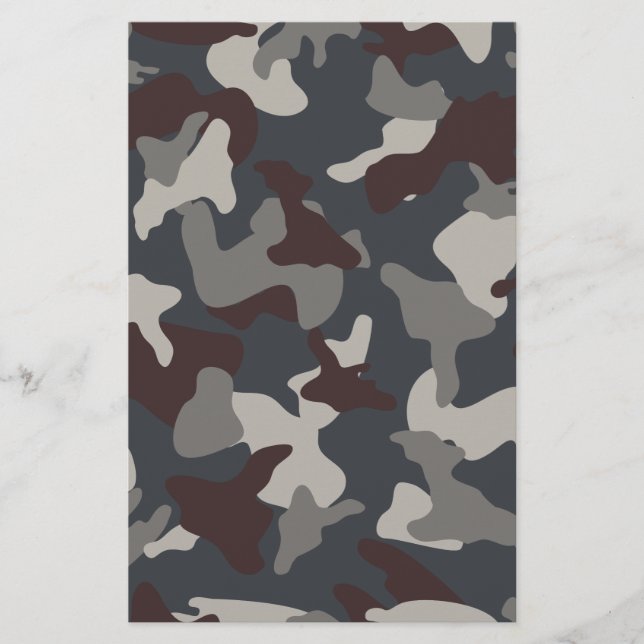 Papelería Patrón de camuflaje gris azul del ejército (Anverso)