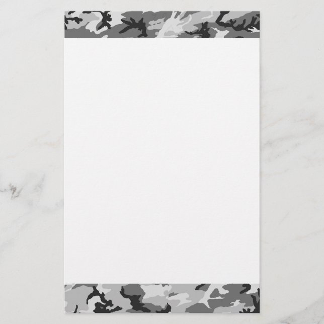 Papelería Patrón de camuflaje urbano - negro y gris (Anverso)