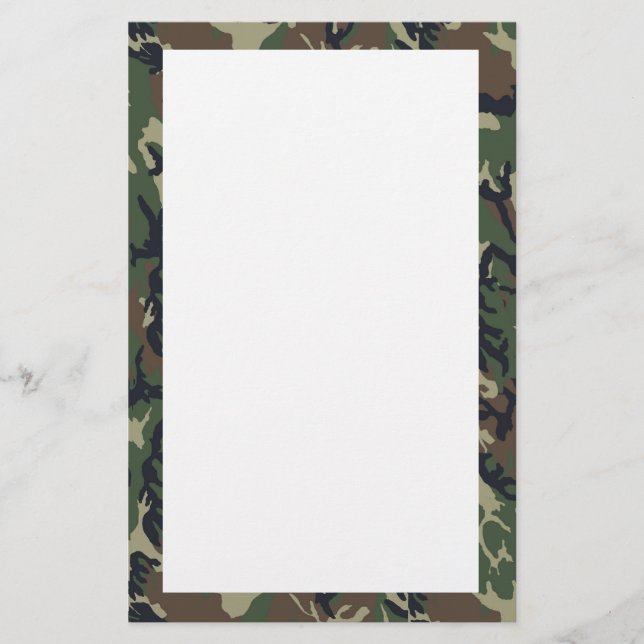 Papelería Patrón de camuflaje verde militar (Anverso)