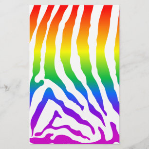Papelería Patrón de cebra arco iris
