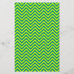 Papelería Patrón De Chevron Verde verde azulado Y Lime