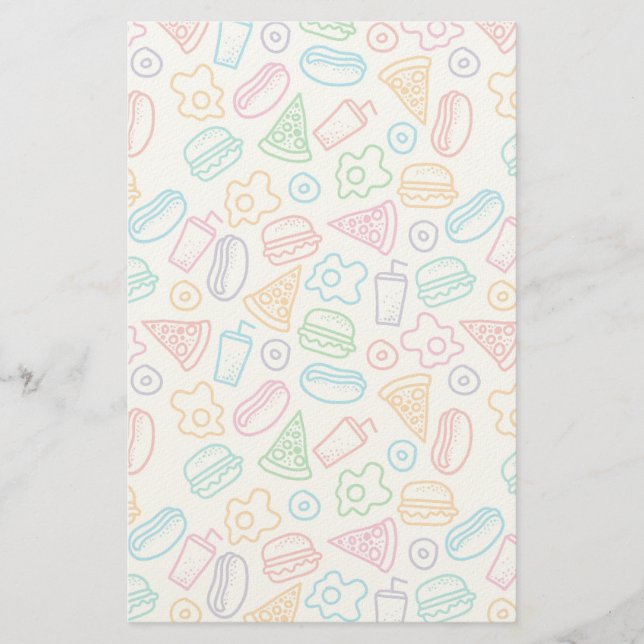 Papelería Patrón de comida rápida (Anverso)