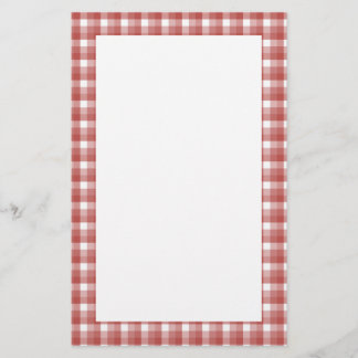 Papelería Patrón de comprobación de Gingham. Rojo y blanco.