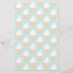 Papelería Patrón de cono de crema de hielo de vainilla