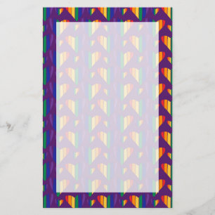 Papelería Patrón de corazones arco iris