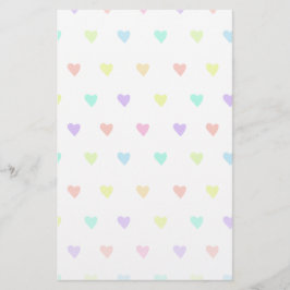 Papelería Patrón de Corazones Arcoiris de Pastel Cute Pastel
