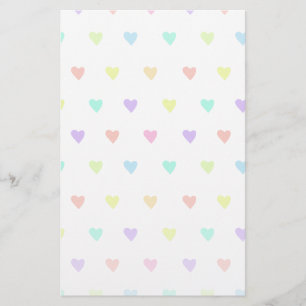 Papelería Patrón de Corazones Arcoiris de Pastel Cute Pastel