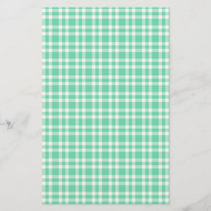 Papelería Patrón de Cuadros Blanco Aguamarina