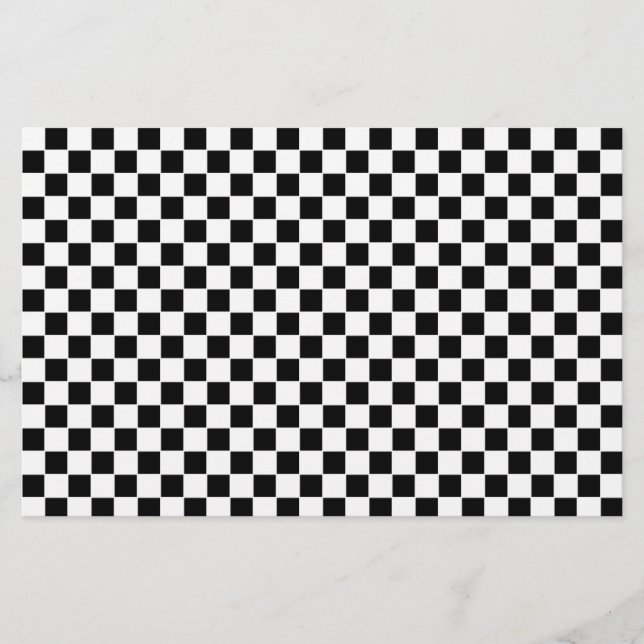 Papelería Patrón de cuadros negros y blancos (Anverso)