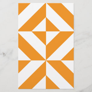 Papelería Patrón de cubo de deco geométrico del Naranja quem