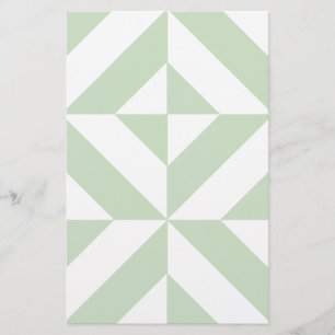 Papelería Patrón de cubo de deducción geométrica verde de sa