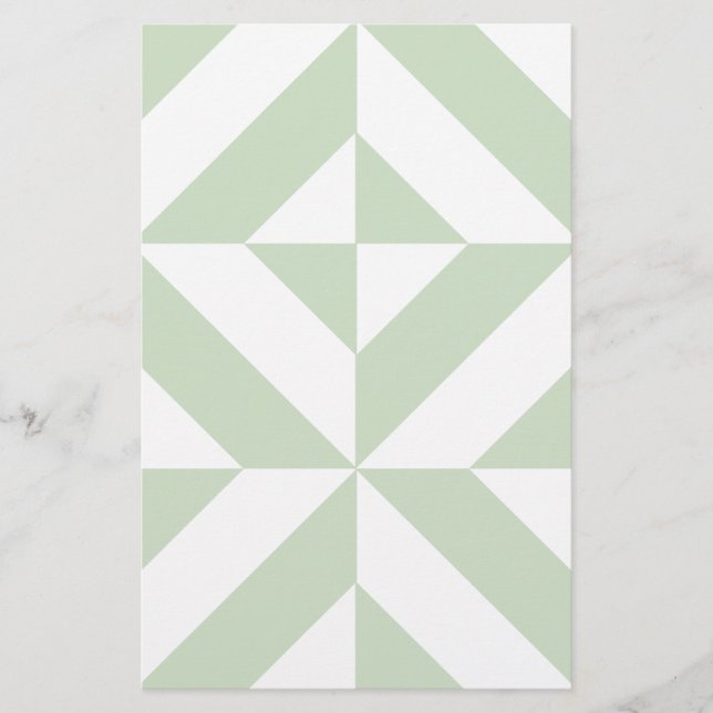 Papelería Patrón de cubo de deducción geométrica verde de sa (Anverso)
