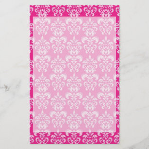 Papelería Patrón de damasco rosa caliente