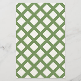 Papelería Patrón de diamante de cuadros verdes y blancos