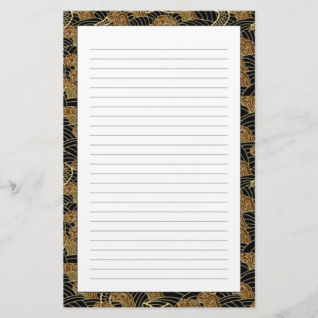 Papelería Patrón de dragón del mar Oriental (Anverso)