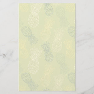 Papelería Patrón de esquema de piña en verde