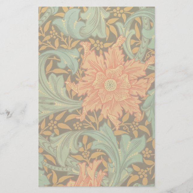 Papelería Patrón de estilo único William Morris Art Nouveau (Anverso)