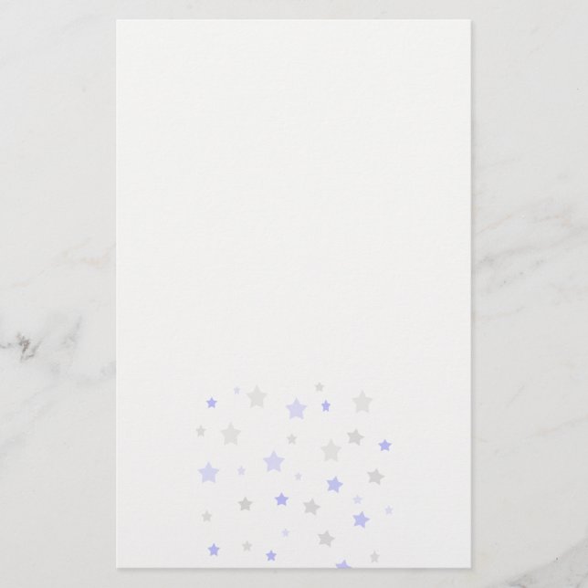 Papelería Patrón de estrellas azules, azules y grises (Anverso)